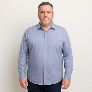 Old Navy Mens Shirt Size‎ XL Blue Microcheck Button Up Business Casual Preppy